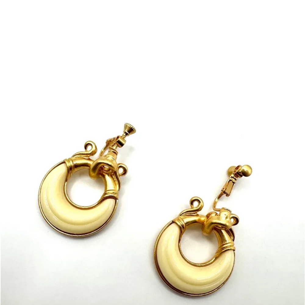 Resin,Gold Plated clip on earrings